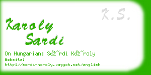 karoly sardi business card